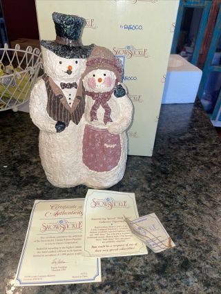 9” Snowsnickle Snowcouple Edition 1839/1999 By Linda Lindquist Baldwin
