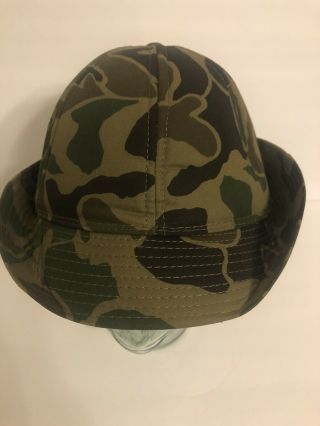 Vintage Moja Yr Jones Duck Camo Hat Hunting Cap Camouflage Roll - Up Sz L Yr Korea