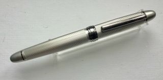Vintage Unbranded German Roller Ball Pen - Silver Plastic & Chrome