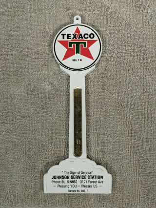 Vintage Sample Texaco Service Advertising Pole Thermometer With Box