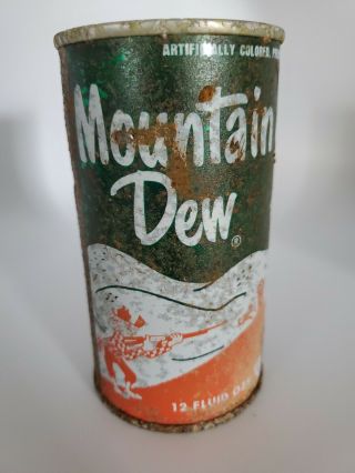 VINTAGE 1960 ' s 12oz Mountain Dew Can Willy Hillbilly Aluminum Top Patent Pending 3