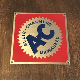 Allis - Chalmers A - C Tractor Milwaukee Metal Sign Plaque Numbered 3824