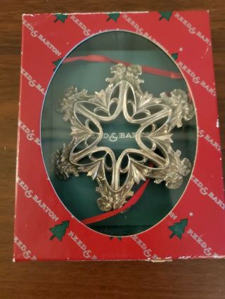 Reed & Barton Snowflake Silverplate Christmas Tree Ornament Winter