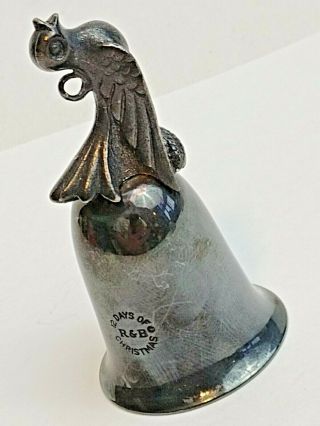 R&b 12 Days Of Christmas Silver - Plated Bell Calling Bird Collie Reed & Barton