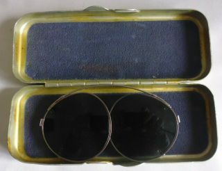 Raf Sunglasses 22g/1398 Type G Clip On.  Metal Case.  Aviator Style.