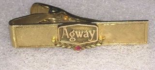 Vintage Agway Representative Farm Feed Logo Tie Clip Clasp Bar 12k Gf Balfour
