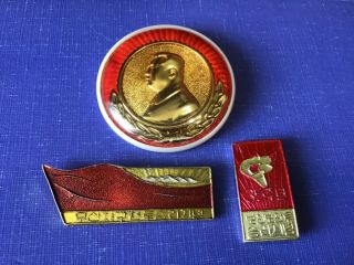 Dprk Communist Party Pin Kim Il Sung.  Worker Party Pin Badge