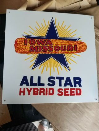 Iowa Missouri All Star Hybrid Seed Sign Farm Metal Sign Advertising