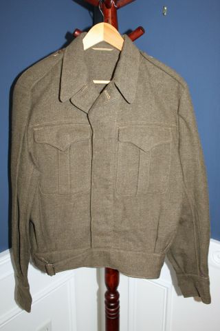 1951 Dated British Army Wool Battle Dress Jacket,  Size Marked Vg