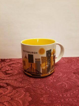 Starbucks City Pittsburgh You Are Here 14oz Ceramic Coffee Tea Mug Cup 2012