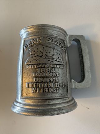 Penn State Football Vintage 1994 National Championship Rose Bowl Pewter Mug
