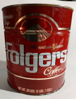 39 Oz Folgers Coffee Tin Can 2lb 7oz ☕ Big Lebowski