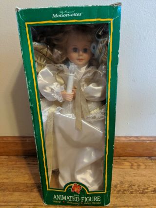 Vintage Telco Motion - Ettes Lighted Animated 18 " Christmas Angel W/box 1996