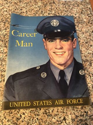 Vintage 1950 Usaf Career Man Recruitment Brochure Booklet Us Air Force Cool
