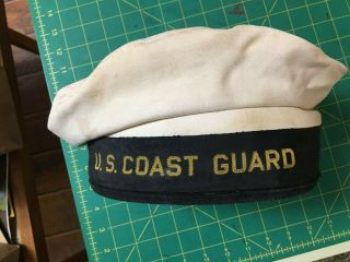 Us Coast Guard,  Summer White Hat,  Size 7,  Very Good