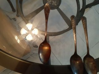 4 old vintage spoons and 1 fork FREESHIP USA 3