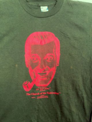 Vintage 1982 Bob Dobbs T - Shirt Nos Red/ Green 100 Cotton Size Med&small
