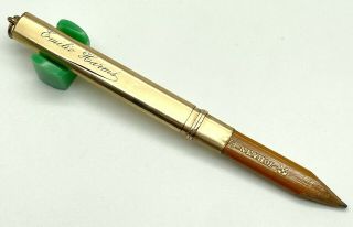 Antique Johann Faber Carpenter Pencil W/gold Filled Overlay (s82)