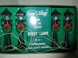 Vintage Dept.  56 Christmas Village Street Lights Battery Op.  Holiday Decorations