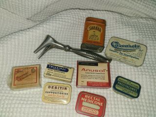 Vintage Rectal Medicone Suppository Advertising Medicine Tin Medical