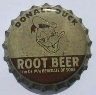 Donald Duck Root Beer Soda Bottle Cap; 1950 