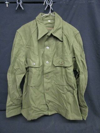 Shirt,  Field,  Wool,  Olive Green,  108 - Medium Vintage Usgi 18 Jan 1951