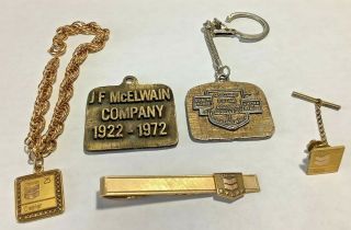 Vintage Chevron Gas Oil Dealer Of Nh Pin Fob Clip J F Mcelwain 50 Yr Manchester