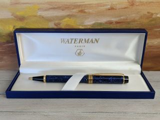 Waterman Patrician Le Man Blue Marbled Lacquer BallPoint Pen,  NOS 2
