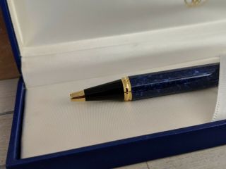 Waterman Patrician Le Man Blue Marbled Lacquer BallPoint Pen,  NOS 6