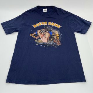 Vtg Taz Tazmanian Devil Looney Tunes Notre Dame Navy Blue T Shirt Size Xl 1995