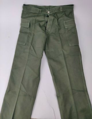 Korean War Era Us Army Fatigue Od Green Pants Trousers Named