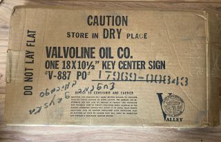 Vintage Valvoline Motor Oil Key Center Service Station Sign Gas,  W/ Box,