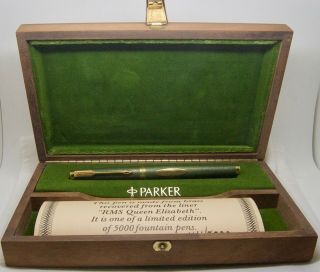Limited Edition Parker 75 Fountain Pen Queen Elizabeth Ii Boxed & Certificate