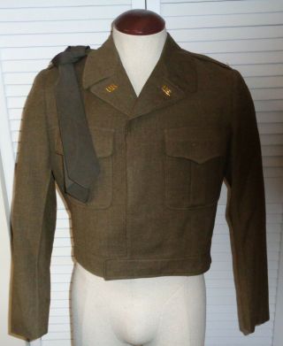 Us Army Officers " Ike " Jacket Korean War Period - Large Size 40r - With Insignia Etc