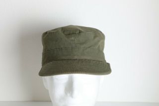 Vintage Vietnam War Us Army Cap Olive Og - 107 Sateen Size 7 Ear Flap Field Hat