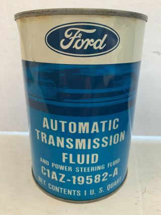 Vintage Ford 1 Quart Full Automatic Transmission Fluid Can C1az - 19582 - A