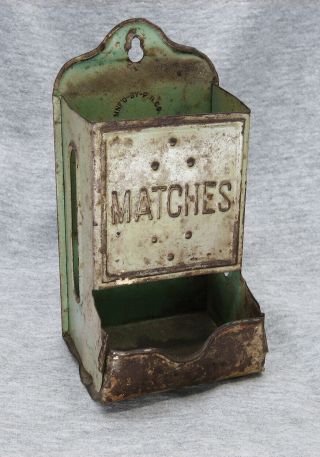 Vintage Tin Match Dispenser Wall Mount P.  N.  Co.  Usa