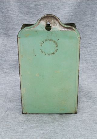 Vintage Tin Match Dispenser Wall Mount P.  N.  Co.  USA 3