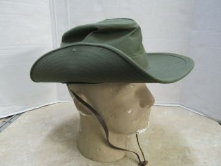 Vintage Od Green Aussie Style Bush Boonie Hat Medium Size 7 Cap Folding Brim
