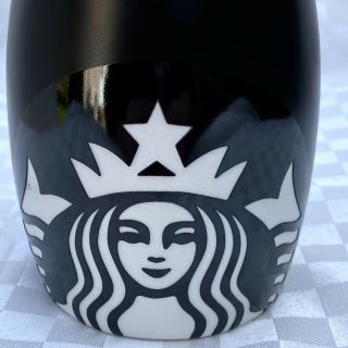 Starbucks 2011 Coffee Mug Cup Matte Black White Etched Mermaid Siren Logo