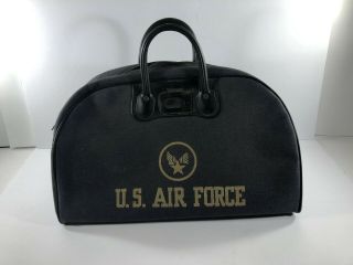 Vintage Air Force Duffle Bag Leeds Canvas Korean War Mid Century Era Blue