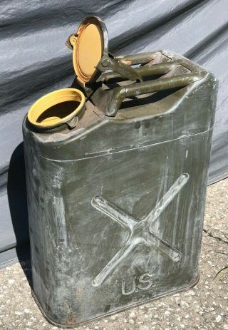 Vintage Us Army Military Jerry Can Embosed - W Nesco 1950 Korean War 1950