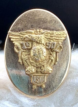 Vintage 1950 Krementz 1950 Us Naval Academy (usna) Cufflinks Gold Filled