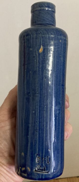 Vintage Rare Beameister James Beam Glazed Stoneware Blue Bottle 0.  35 L St.  N.
