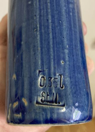 Vintage RARE Beameister James Beam Glazed Stoneware Blue Bottle 0.  35 L St.  N. 2