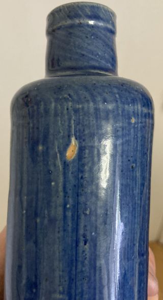 Vintage RARE Beameister James Beam Glazed Stoneware Blue Bottle 0.  35 L St.  N. 3