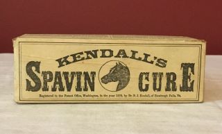 Vintage Late 1800s Kendall’s Spavin Cure Empty Box