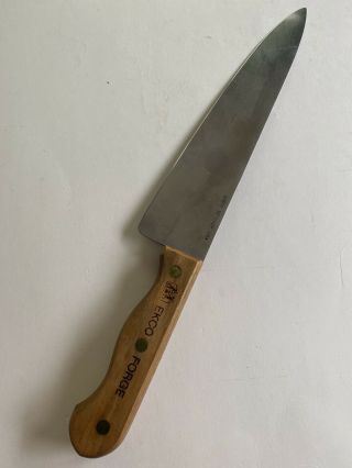 Vintage Ekco Forge G7577 10 " Chef Knife Usa Single Tang Wood Handle A5880