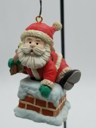 1992 Lustre Fame Christmas Tree Ornaments Santa In The Chimney 33