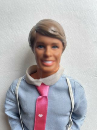 Vintage KEN DOLL Suspenders Pink Tie Heart 1984 Happy Family Dad Barbie 80s 90s 2
